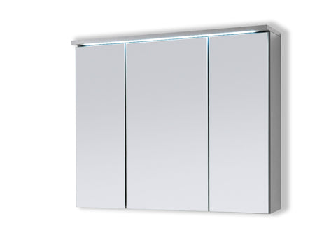 AILEENSTORE Spiegelschrank Badmöbel mit Beleuchtung DUO 80 cm LED Grau